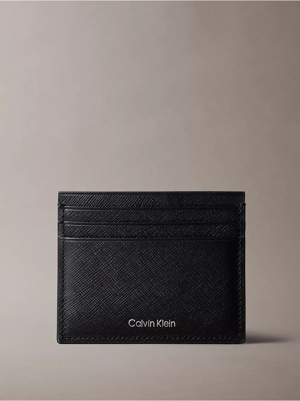 Calvin Klein Black Saffiano Leather Card Case